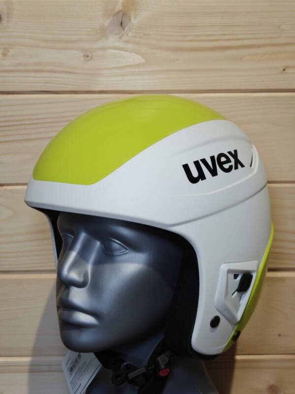 PRILBA UVEX RACE+ WHITE-LIME FIS 53-54CM